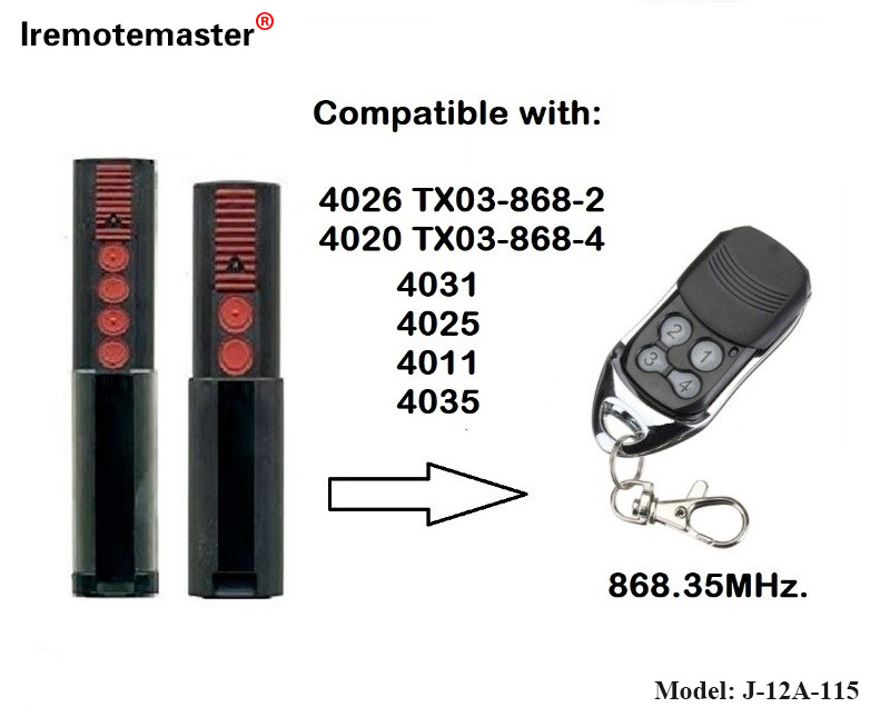 4020 4026 TX03-868-4 ರಿಮೋಟ್ ಕಂಟ್ರೋಲ್ 868mhz TX03-8-4 ರೋಲಿಂಗ್ ಕೋಡ್