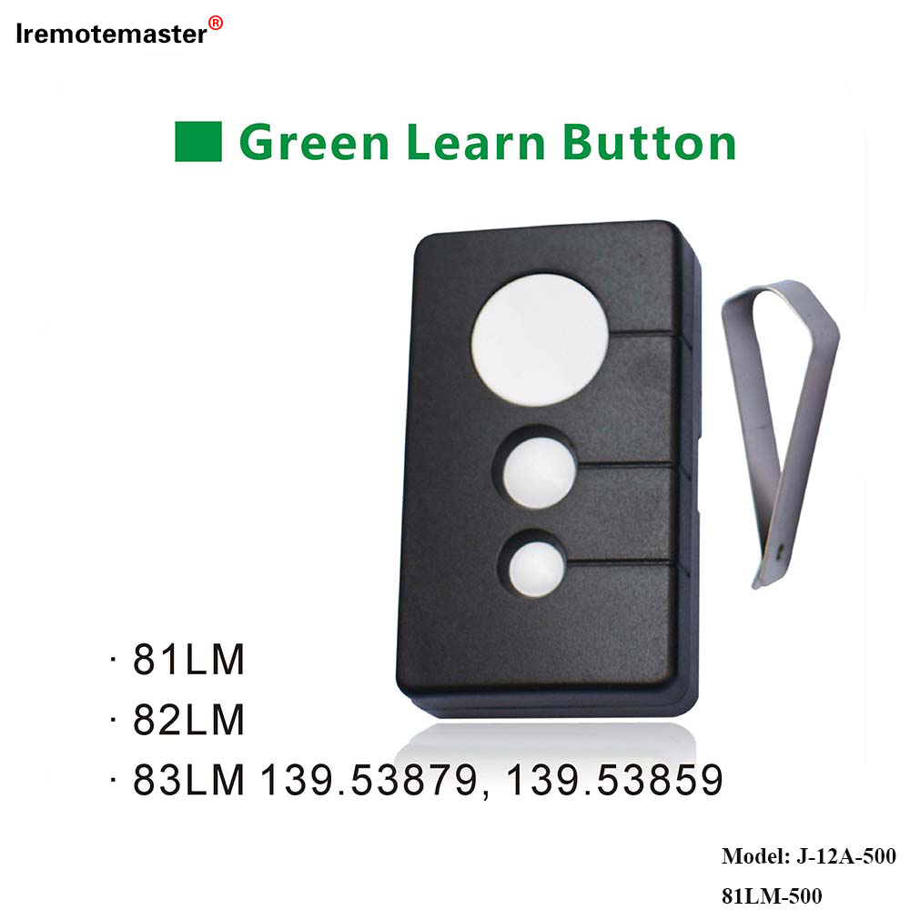 81LM 82LM 83LM ಗ್ರೀನ್ ಲರ್ನ್ ಬಟನ್ 390MHz ಗ್ಯಾರೇಜ್ ಡೋರ್ ರಿಮೋಟ್ ಓಪನರ್