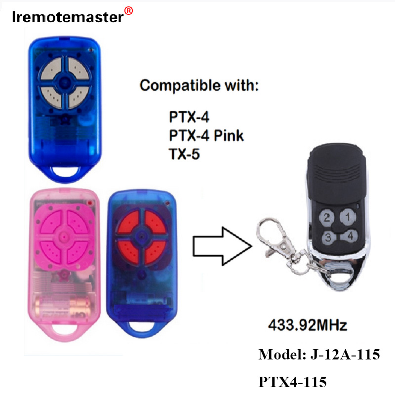 PTX4 433.92 MHz ಗೇಟ್ ಗ್ಯಾರೇಜ್ ಡೋರ್ ರಿಮೋಟ್ ಕಂಟ್ರೋಲ್ ರೋಲಿಂಗ್ ಕೋಡ್